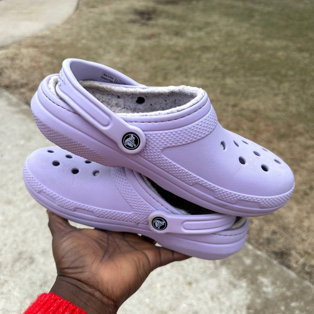 Crocs Classic Lined Adult Clogs Unisex M6 W8 Light Purple Sandals - Picture 11 of 11